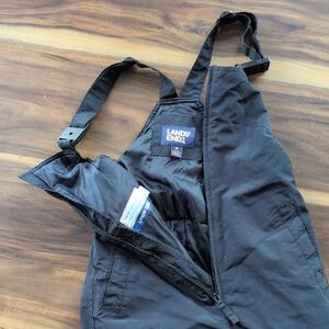 Lands' End Black Overall Snow Bibs